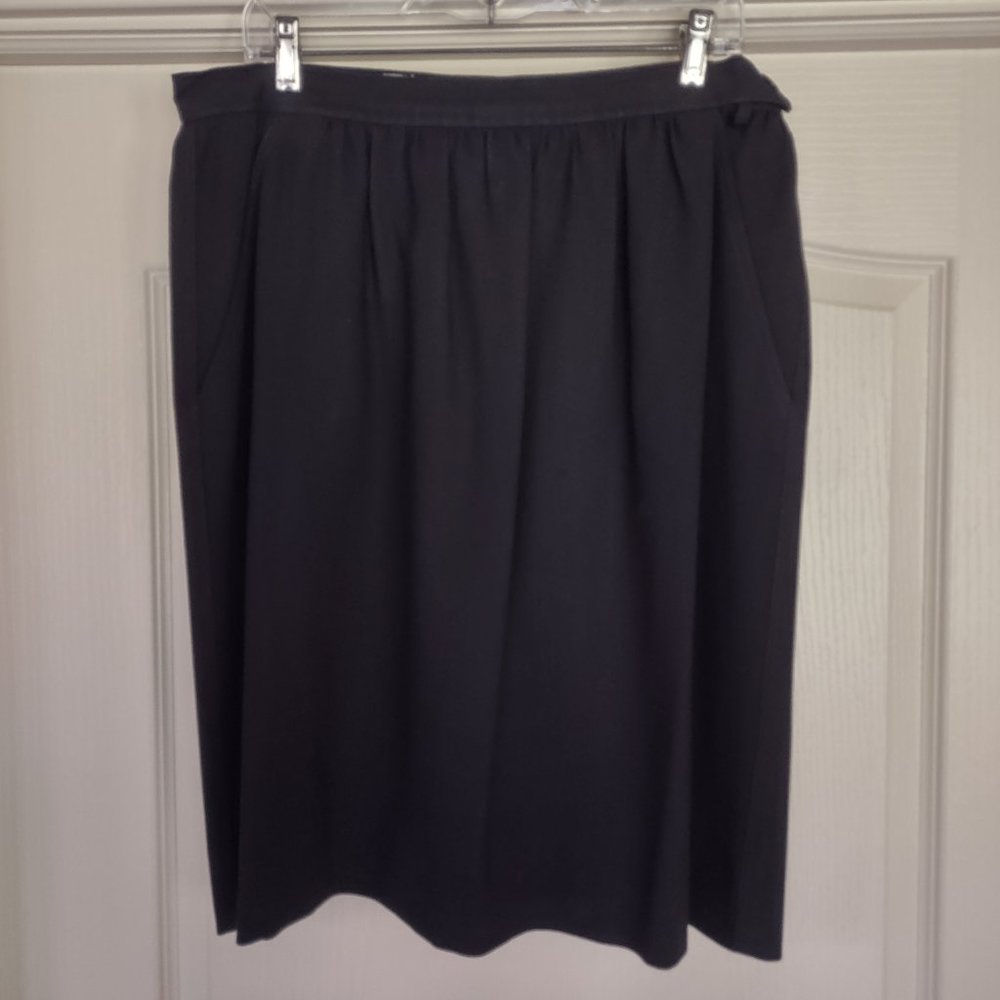 Evan-Picone, Joseph Picone Black Wool Skirt Size 14